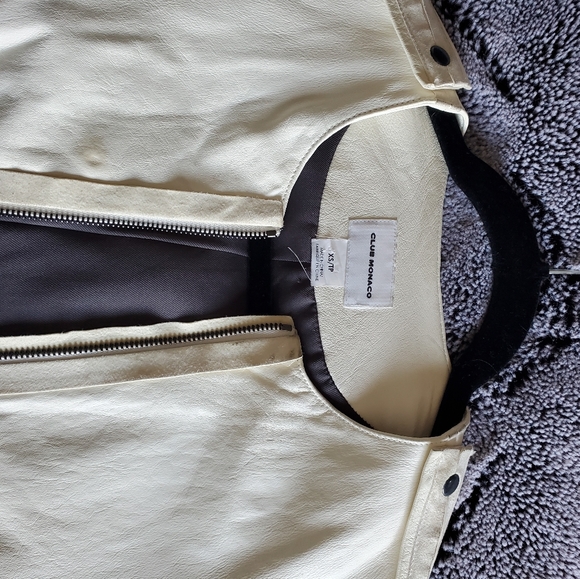 Club Monaco leather Ivory Jacket - Picture 4 of 4